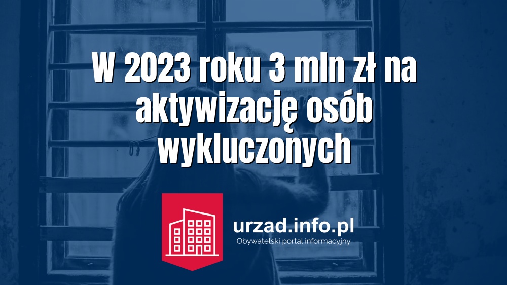 W 2023 roku 3 mln zł na aktywizację osób wykluczonych